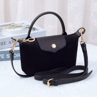 SD781 Suede Flap Top Handle Crossbody Bag
