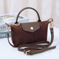 SD781 Suede Flap Top Handle Crossbody Bag