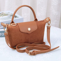SD781 Suede Flap Top Handle Crossbody Bag