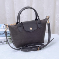 SD782 Suede Flap Top Handle Satchel Crossbody Bag