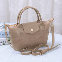 SD782 Suede Flap Top Handle Satchel Crossbody Bag