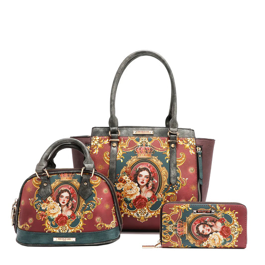 THE QUEEN 3 PIECE SET (Handbag, Crossbody, Wallet) - SET17117 THE QUEEN