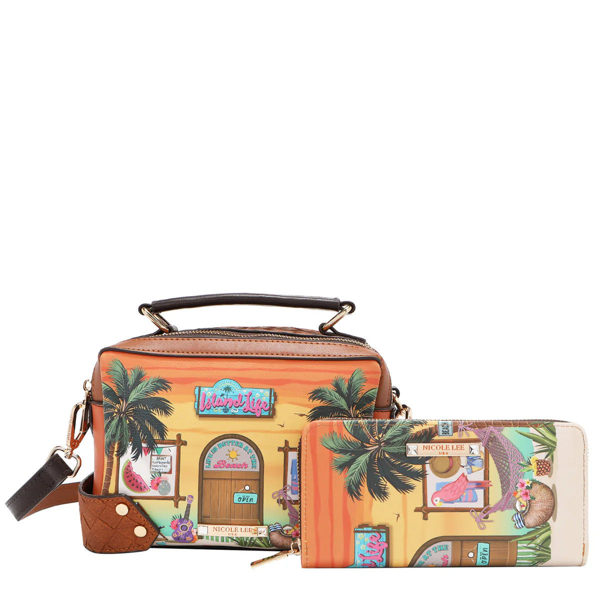 SUN AND SAND 3 PIECE SET (Handbag, Crossbody, Wallet) - SET17297 SUN AND SAND