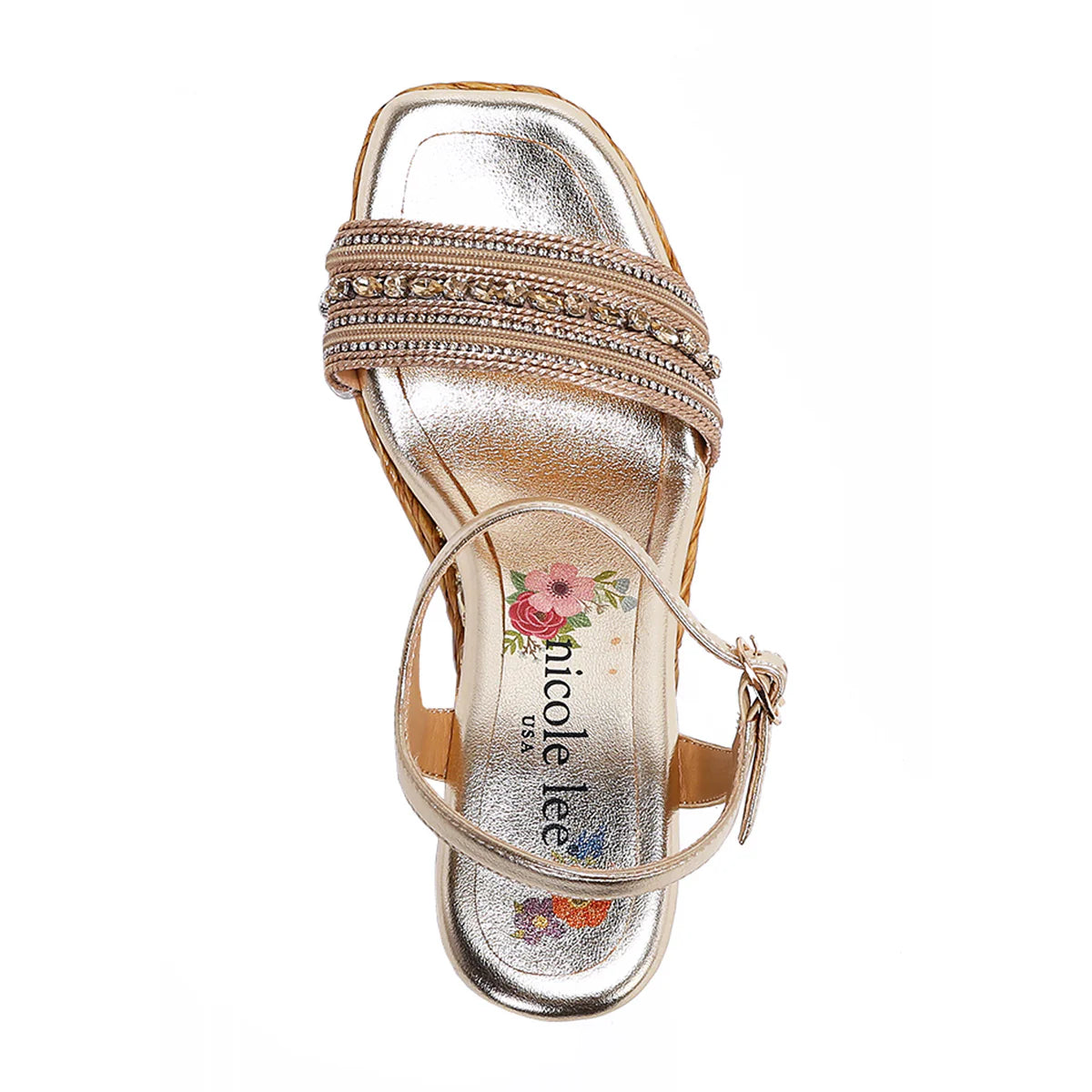 KALI ESPADRILLE WEDGE SANDAL -   SNDL23102 GOLD /  SILVER / BLUE / PINK / LAVENDER / BLACK