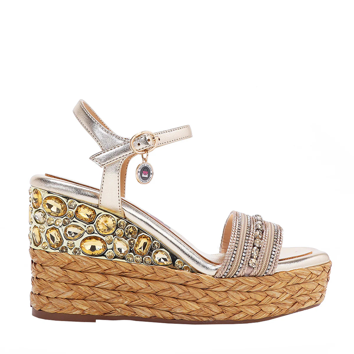 KALI ESPADRILLE WEDGE SANDAL -   SNDL23102 GOLD /  SILVER / BLUE / PINK / LAVENDER / BLACK