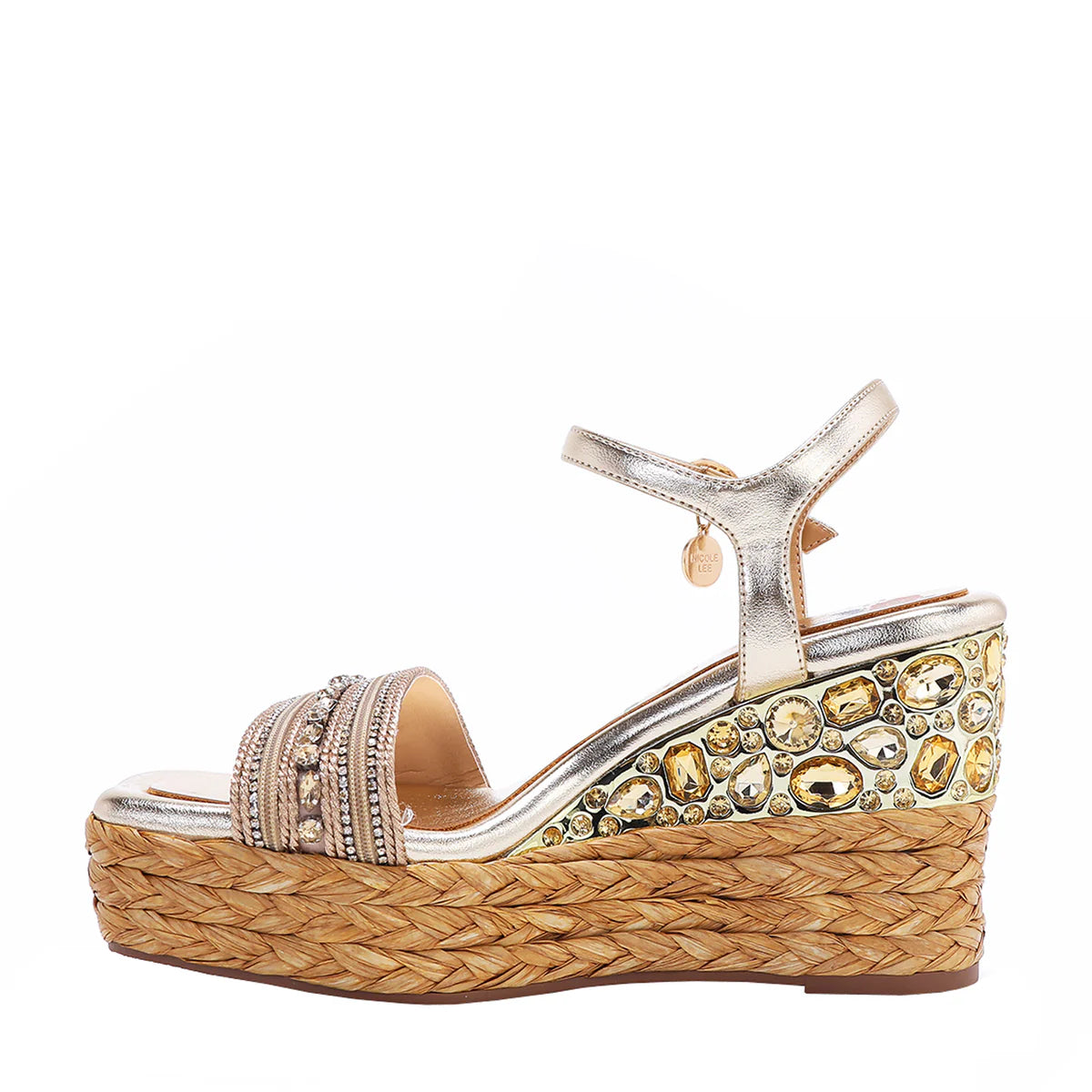KALI ESPADRILLE WEDGE SANDAL -   SNDL23102 GOLD /  SILVER / BLUE / PINK / LAVENDER / BLACK