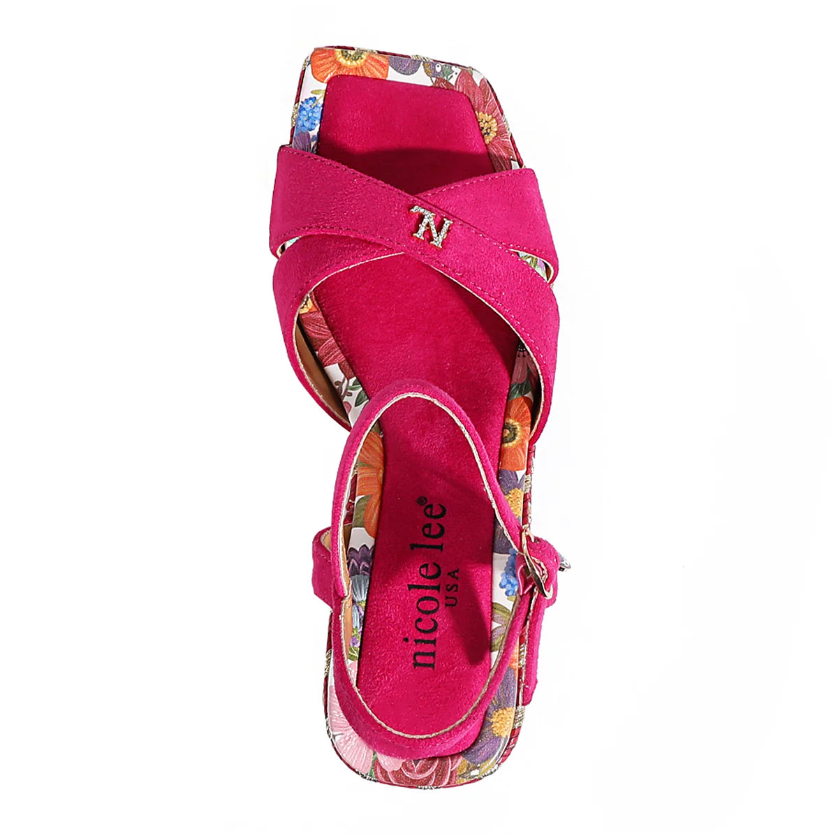 BONNIE ESPADRILLE WEDGE SANDAL - SNDL23103 HOT PINK / BLACK / BEIGE