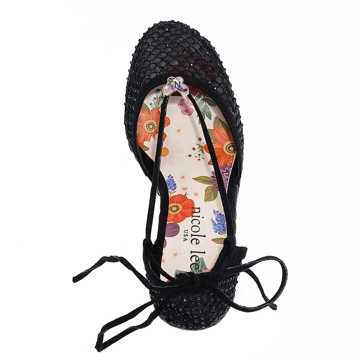 MAYA WRAP ESPADRILLE WEDGE SANDAL -  SNDL23104 BLACK / GOLD / SILVER