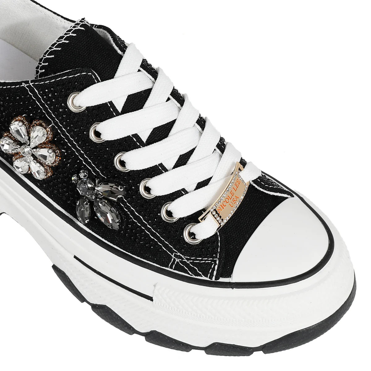 BIJOUX FASHION SNEAKERS - SNK23100 BLACK / BURGUNDY