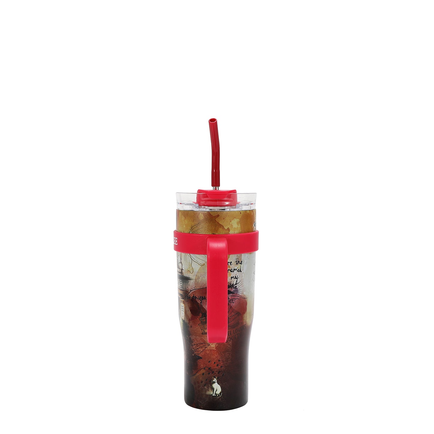 40 OZ PRINT TUMBLER WITH HANDLE - T7619 VIRTUAL FRIEND