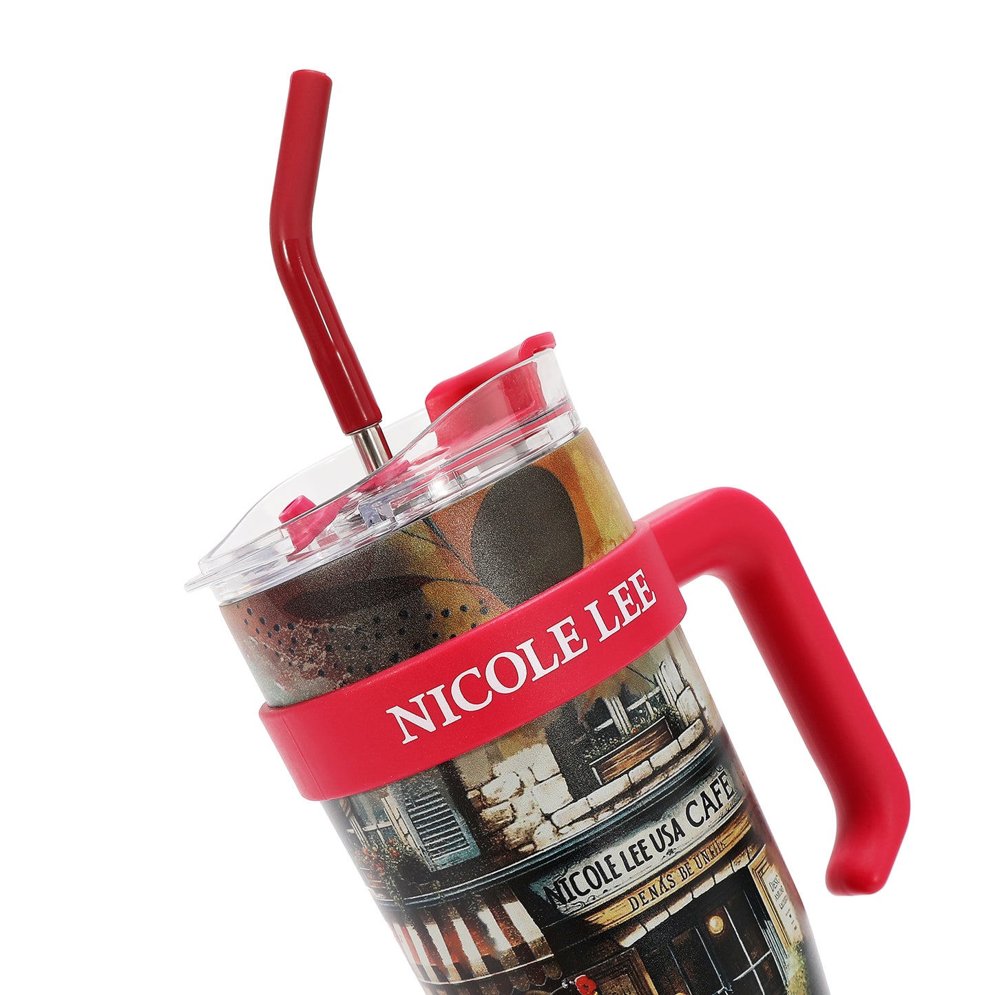 40 OZ PRINT TUMBLER WITH HANDLE - T7619 VIRTUAL FRIEND