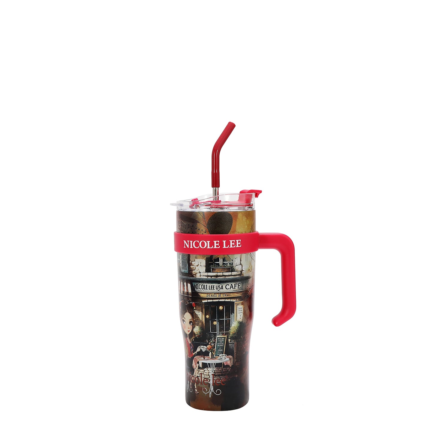 40 OZ PRINT TUMBLER WITH HANDLE - T7619 VIRTUAL FRIEND