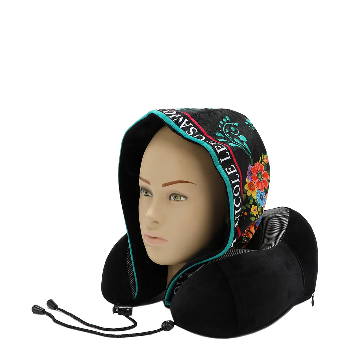 HOODED TRAVEL NECK PILLOW - TP7609 HEAVEN ON EARTH / LADY IN BLACK / SISTERS SECRET / ALMA DE COLORESS