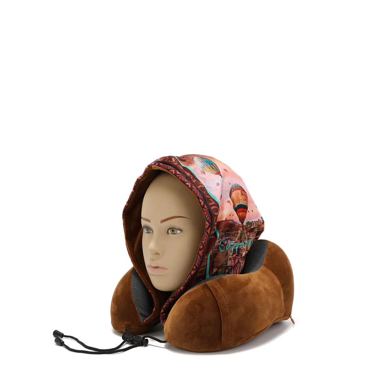 HOODED TRAVEL NECK PILLOW - TP7609 HEAVEN ON EARTH / LADY IN BLACK / SISTERS SECRET / ALMA DE COLORESS