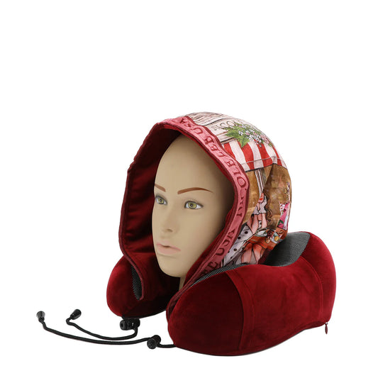 HOODED TRAVEL NECK PILLOW - TP7609 HEAVEN ON EARTH / LADY IN BLACK / SISTERS SECRET / ALMA DE COLORESS