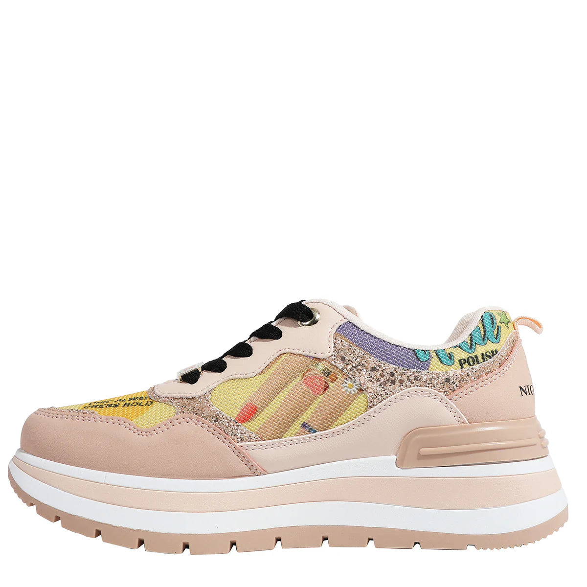 FASHION GLITTER SNEAKERS - TS23107 VIRTUAL FRIEND / NAIL POLISH / SUN AND SAND / QUEEN CLEOPATRA / BEST SMILE /