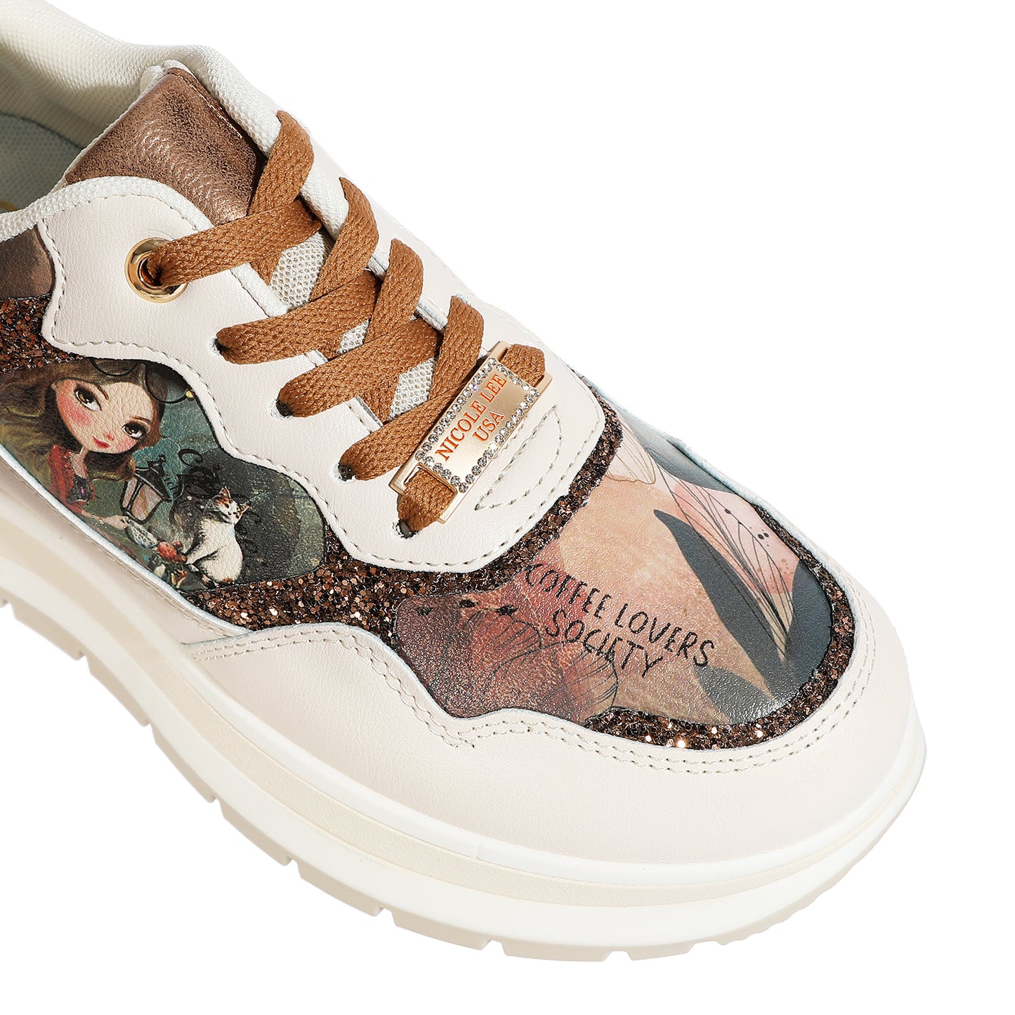 FASHION GLITTER SNEAKERS - TS23107 VIRTUAL FRIEND / NAIL POLISH / SUN AND SAND / QUEEN CLEOPATRA / BEST SMILE /