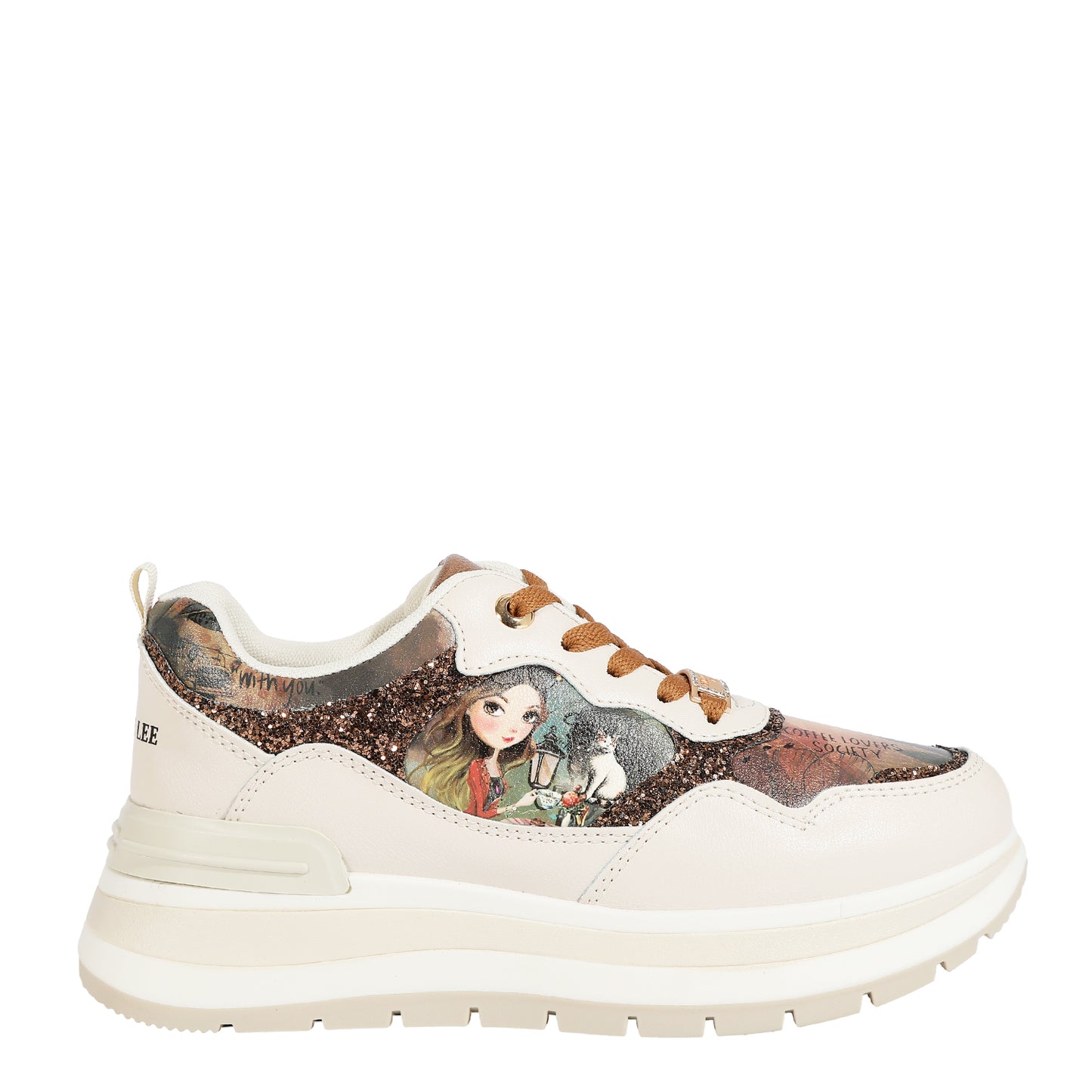 FASHION GLITTER SNEAKERS - TS23107 VIRTUAL FRIEND / NAIL POLISH / SUN AND SAND / QUEEN CLEOPATRA / BEST SMILE /