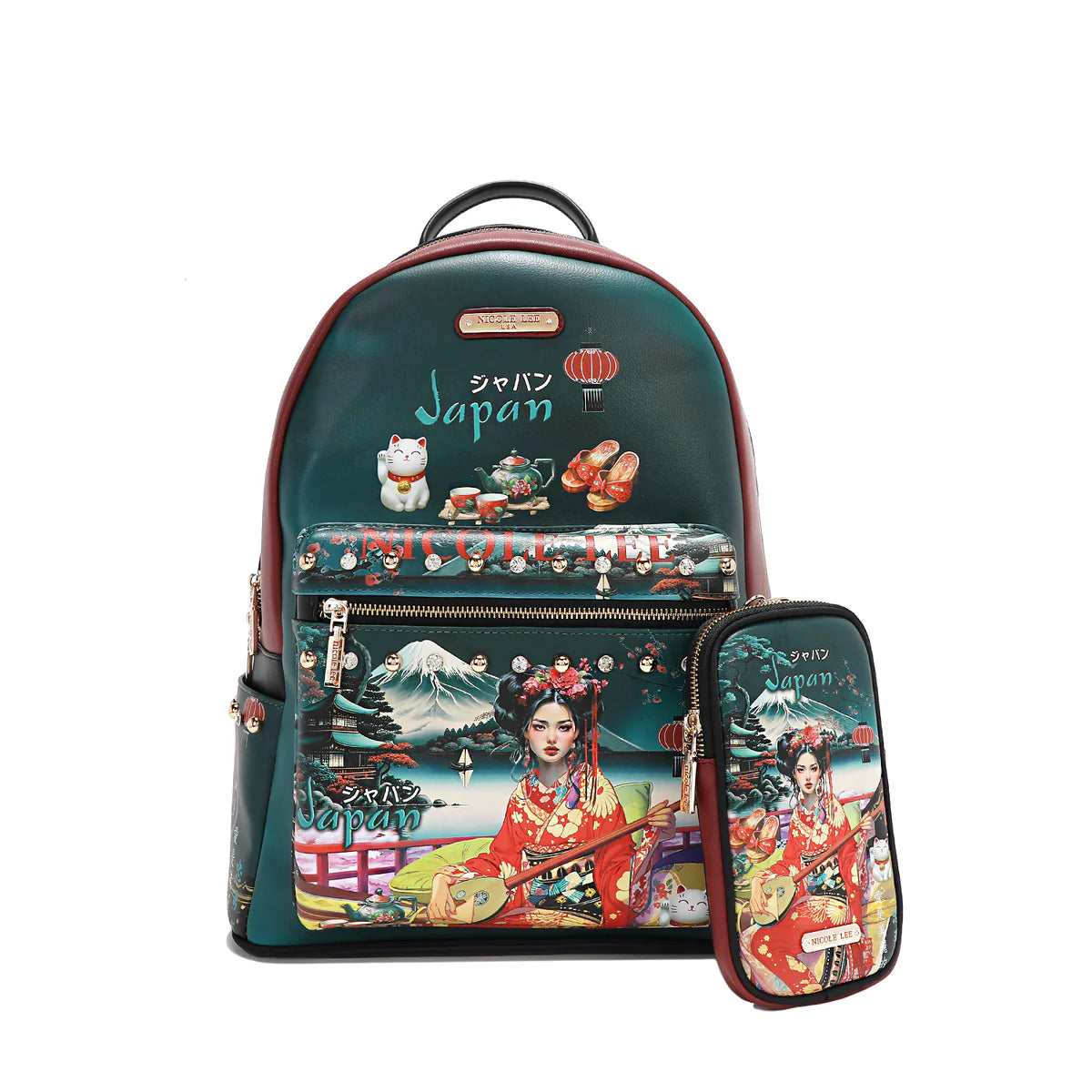 LARGE USB FASHION BACKPACK WITH CHARGING PORT AND POUCH - USB12769L VIRTUAL FRIEND