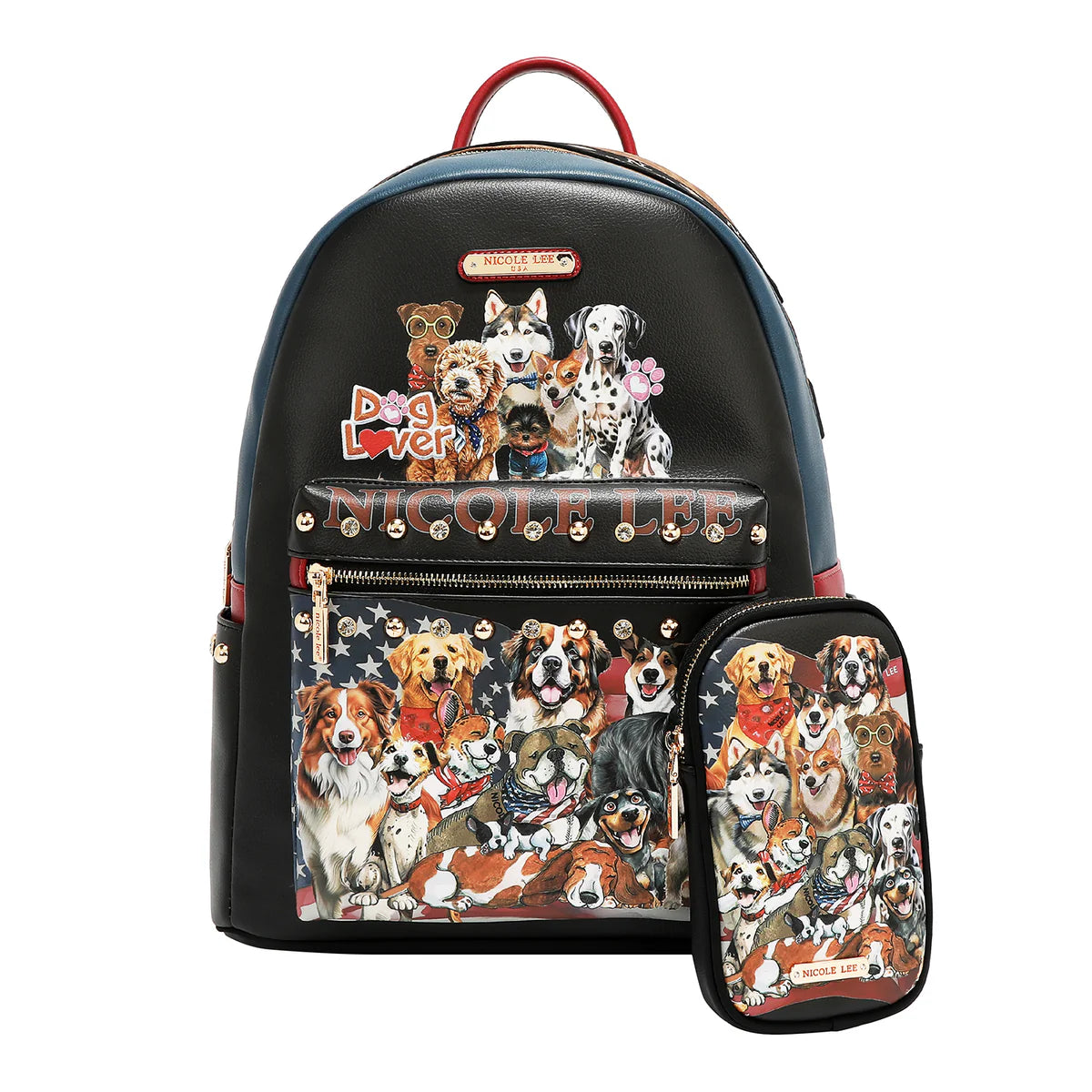 LARGE USB FASHION BACKPACK WITH CHARGING PORT AND POUCH - USB12769L VIRTUAL FRIEND
