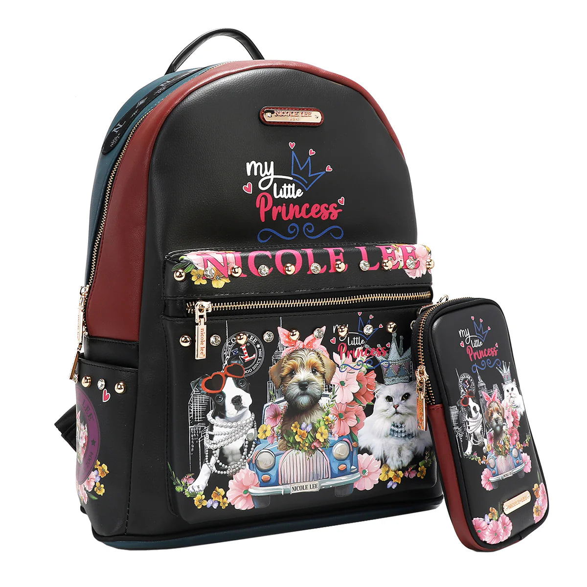 LARGE USB FASHION BACKPACK WITH CHARGING PORT AND POUCH - USB12769L VIRTUAL FRIEND