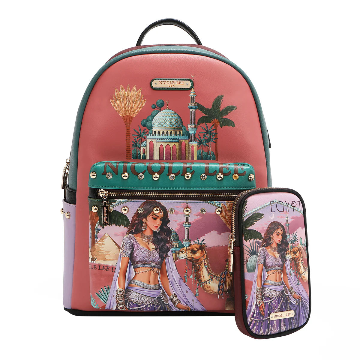 LARGE USB FASHION BACKPACK WITH CHARGING PORT AND POUCH - USB12769L VIRTUAL FRIEND