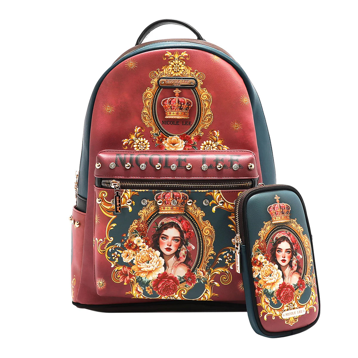 LARGE USB FASHION BACKPACK WITH CHARGING PORT AND POUCH - USB12769L VIRTUAL FRIEND