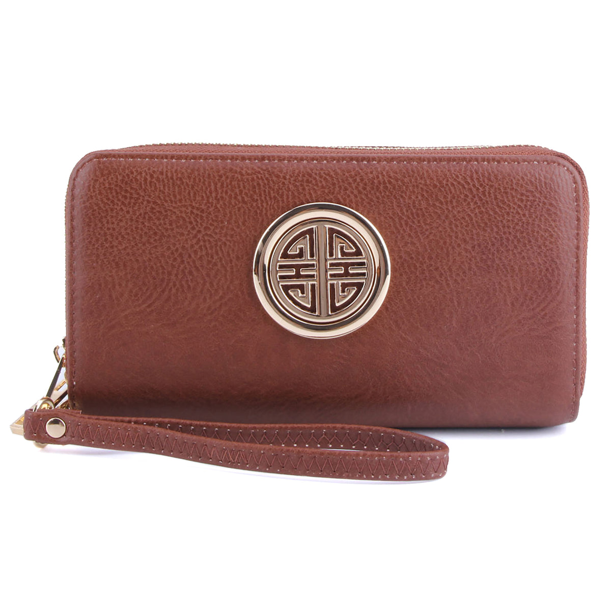 WU0012L Fashion Logo Double Zip Around Wallet Wristlet