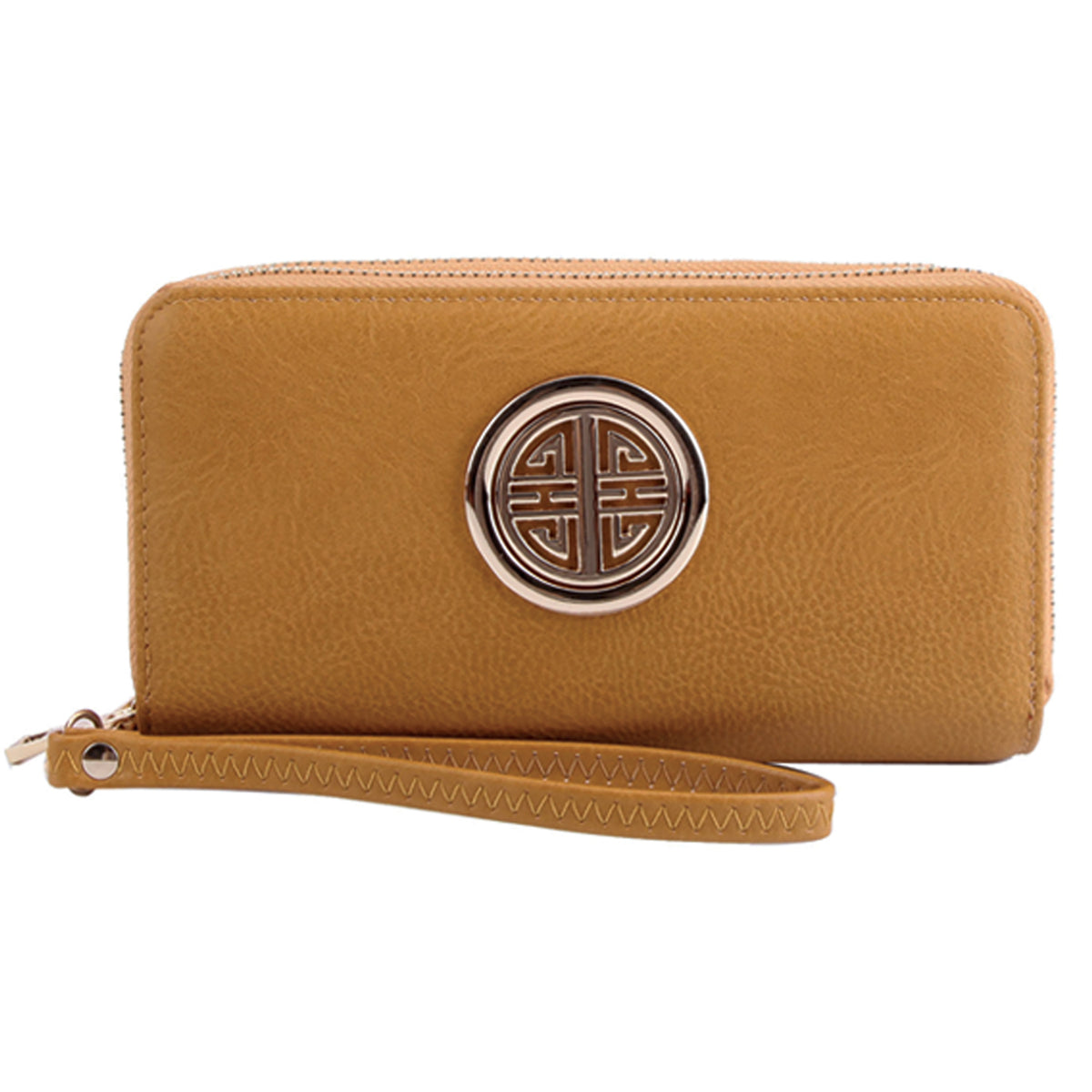 WU0012L Fashion Logo Double Zip Around Wallet Wristlet