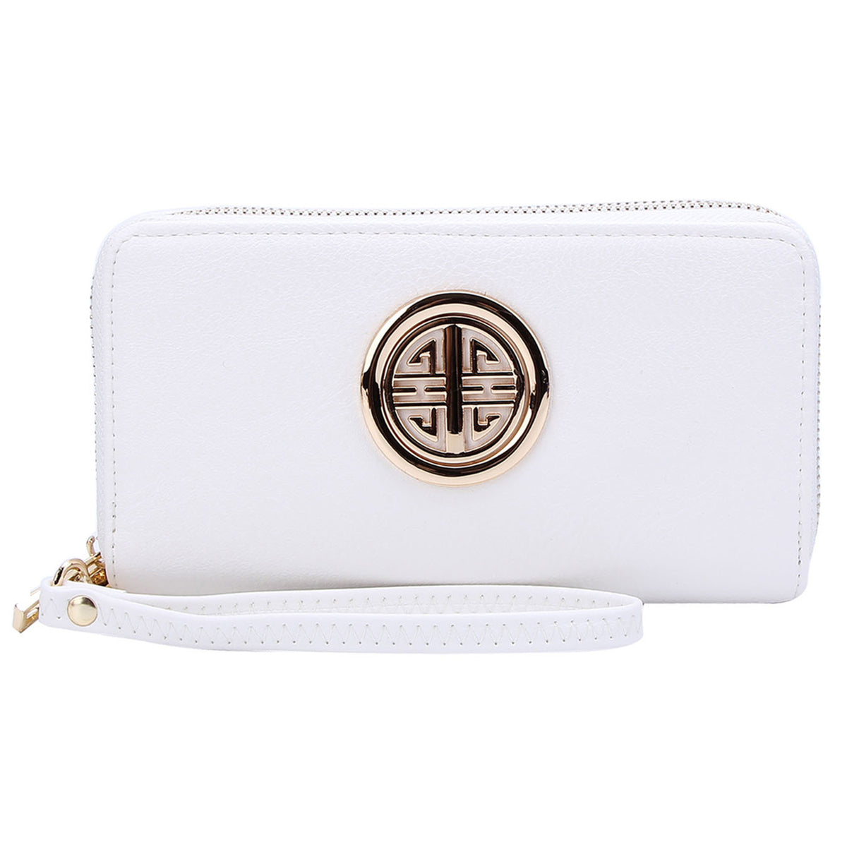 WU0012L Fashion Logo Double Zip Around Wallet Wristlet