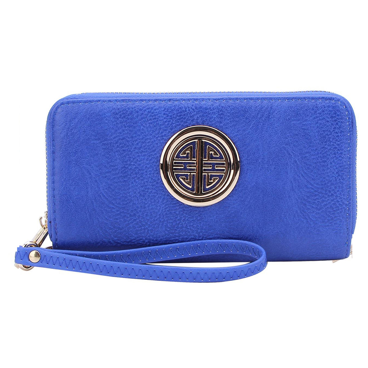 WU0012L Fashion Logo Double Zip Around Wallet Wristlet