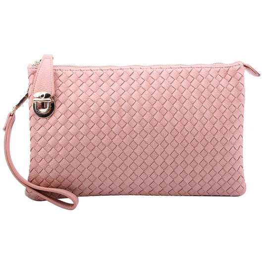 WU042 Fashion Woven Clutch Crossbody Bag