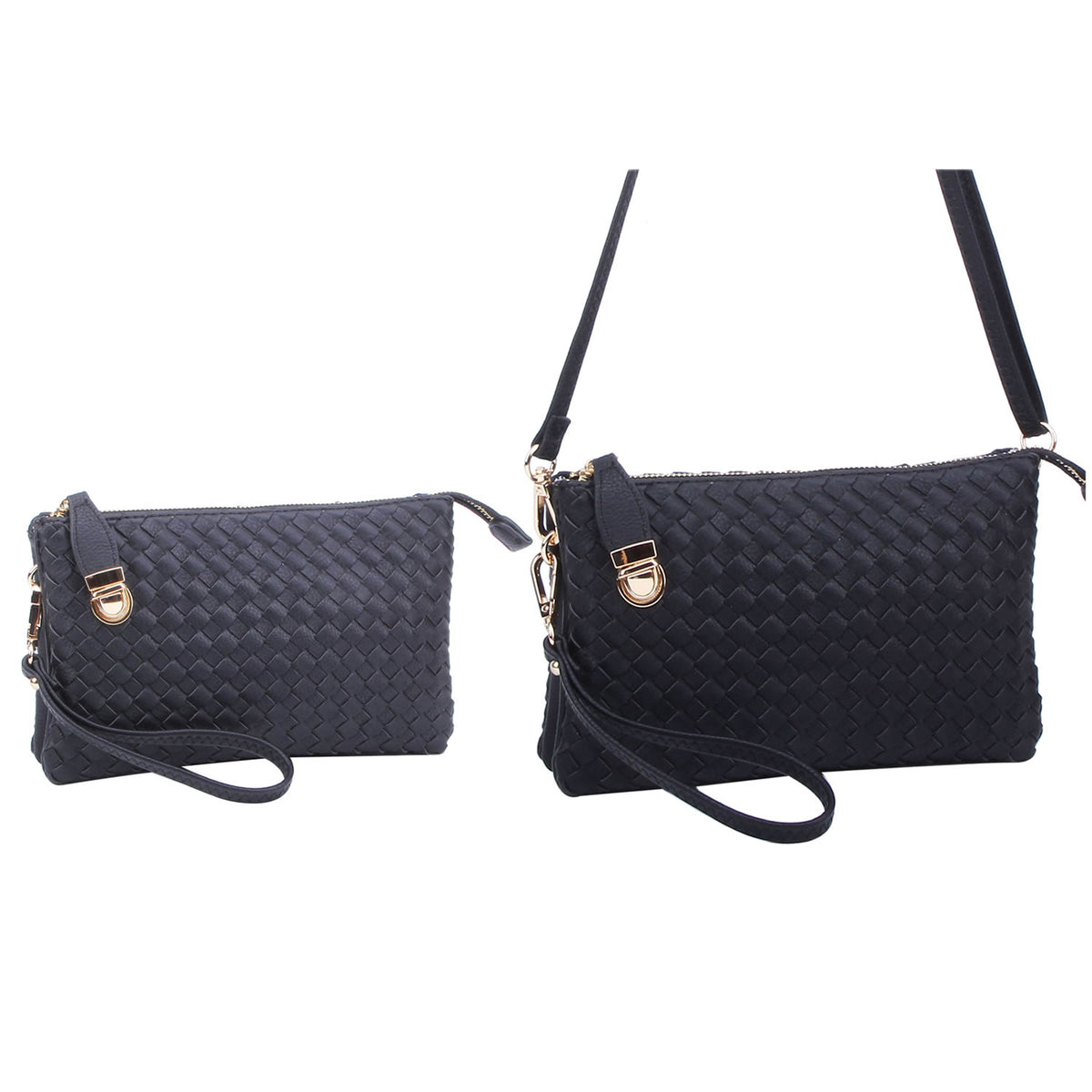 WU112 Fashion Woven Clutch Crossbody Bag