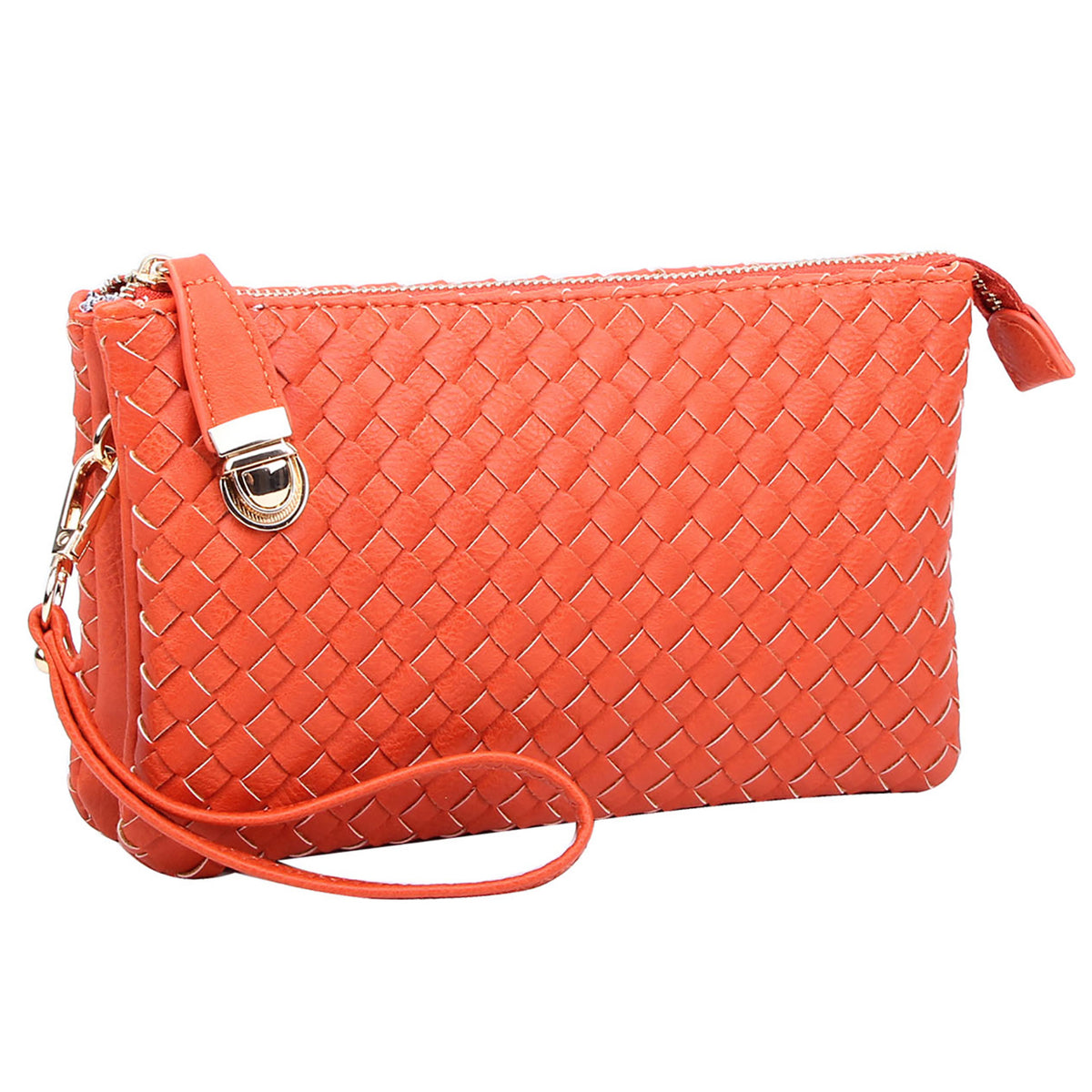 WU112 Fashion Woven Clutch Crossbody Bag