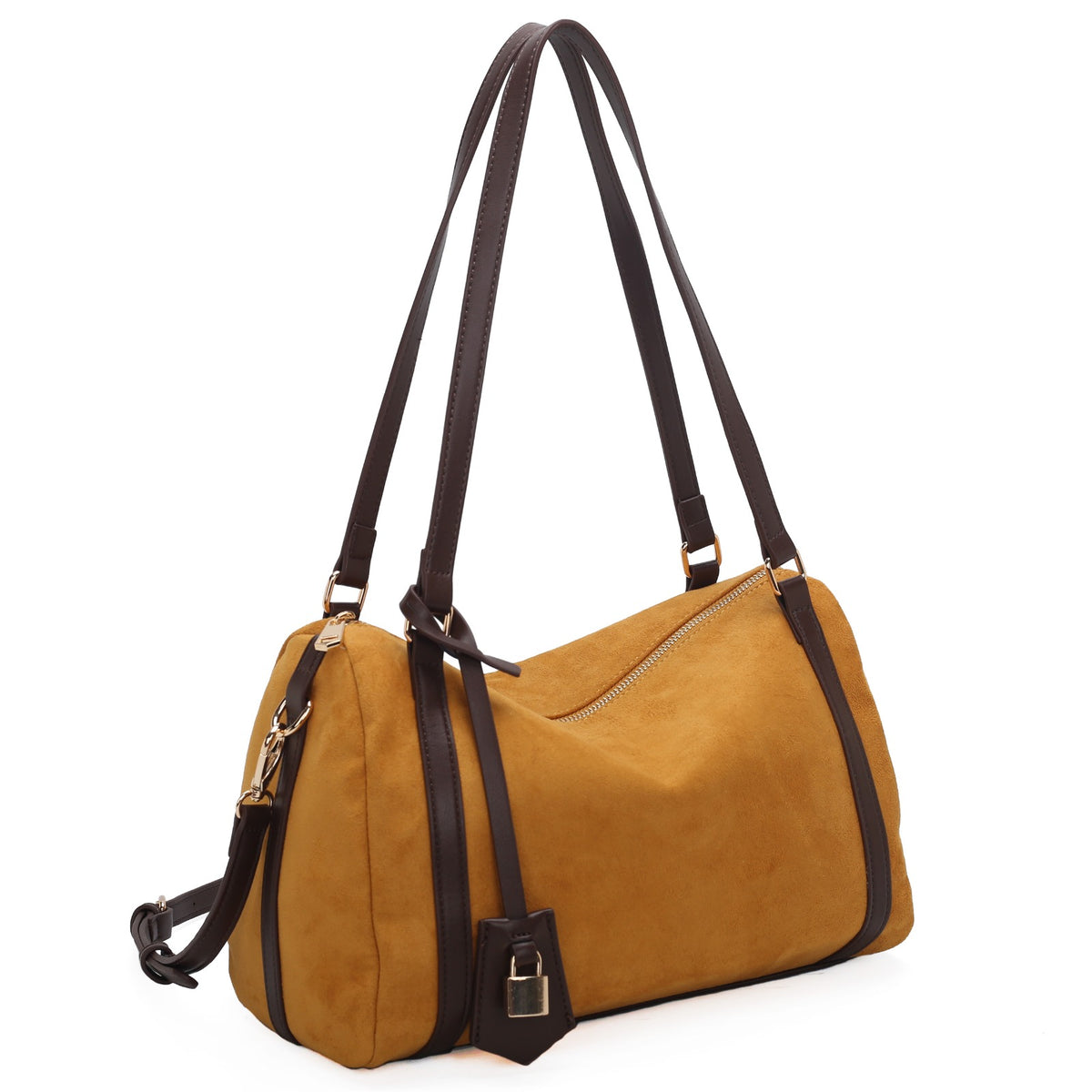 SJ30207 Faux Suede Boston Bag Tote
