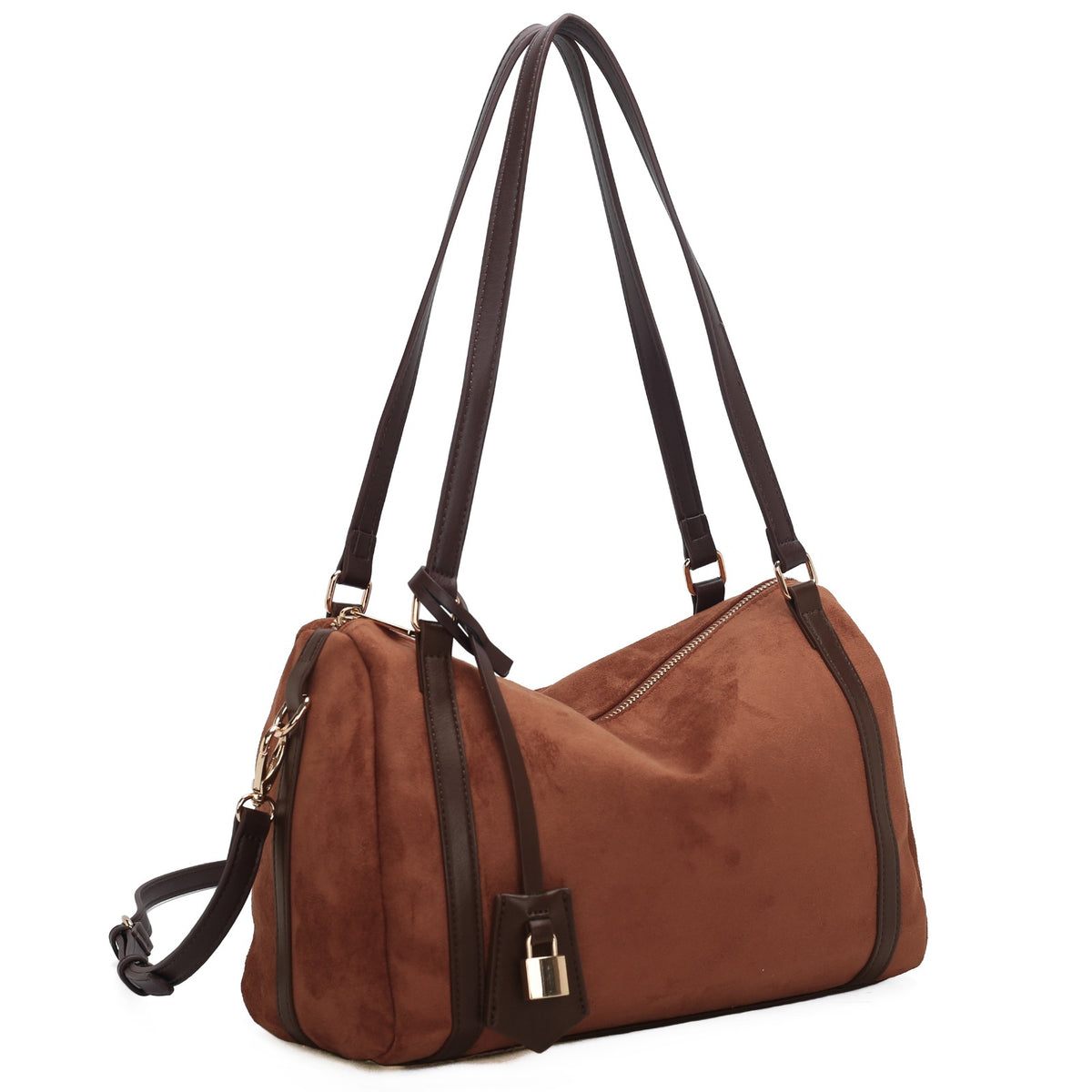 SJ30207 Faux Suede Boston Bag Tote