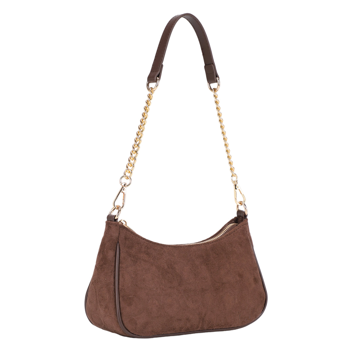 RW556 Oval Print  Faux Suede Shoulder Bag