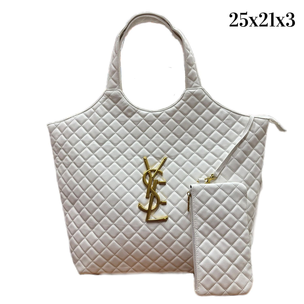 Diamond Quilted Logo Oversized Shoulder Bag P6901
