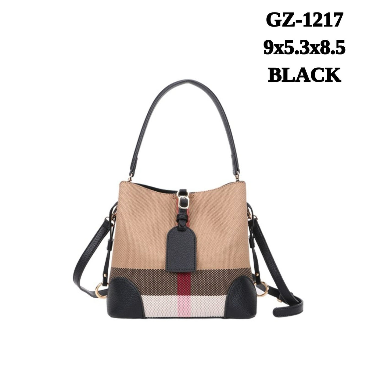GZ-1217 Plaid Monogram Satchel / Shoulder Bag