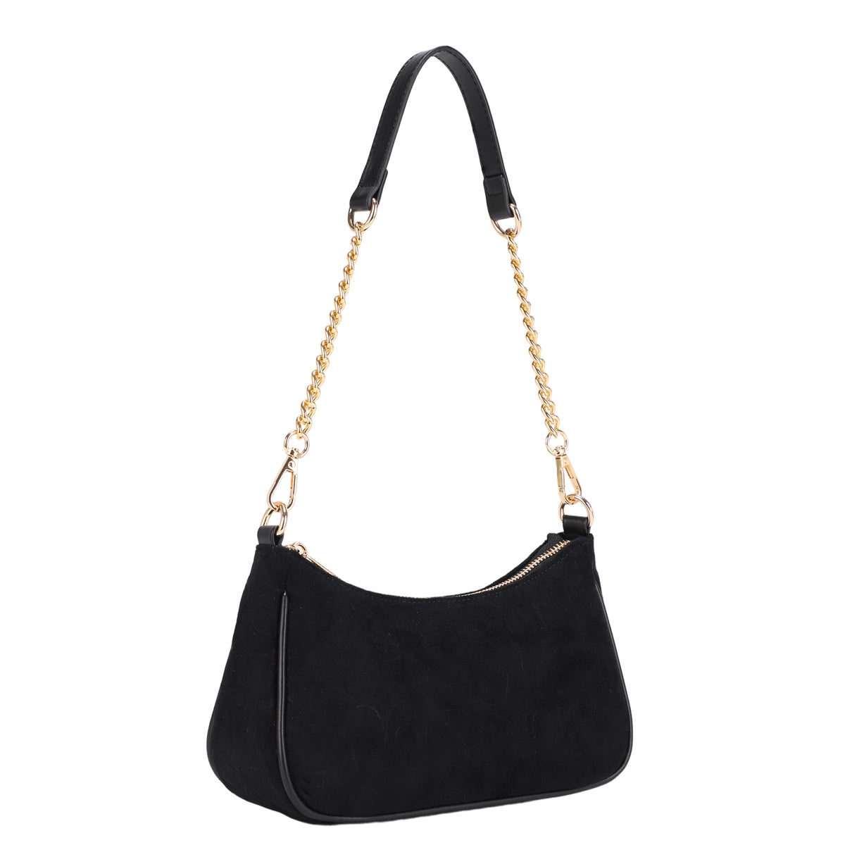 RW556 Oval Print  Faux Suede Shoulder Bag