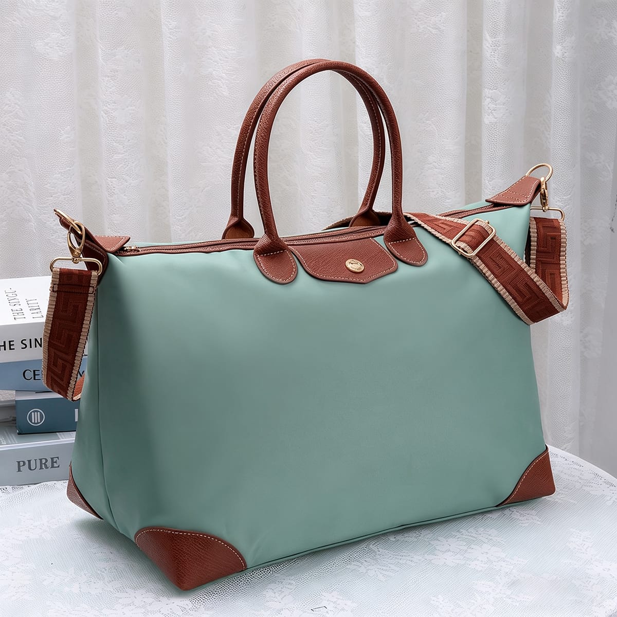 HM786 Nylon Flap Overnight Duffle Bag