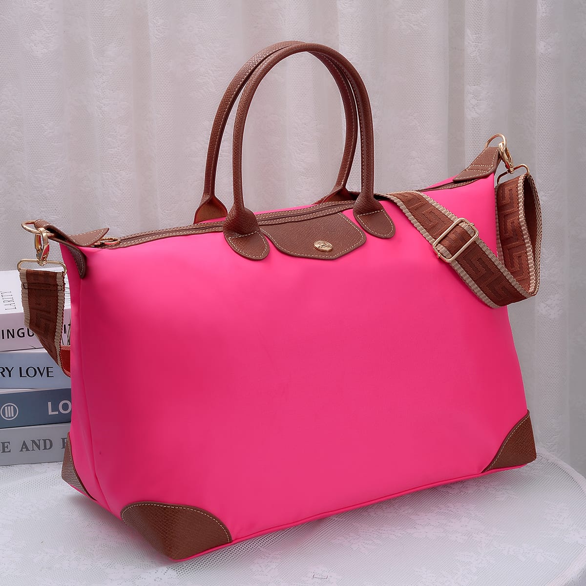 HM786 Nylon Flap Overnight Duffle Bag