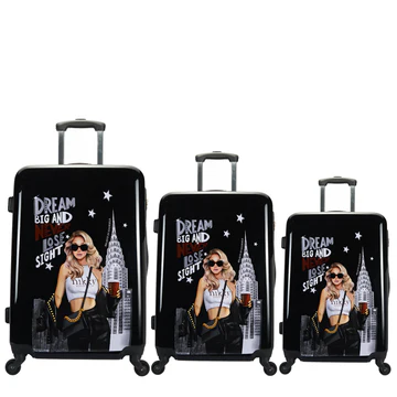 NKLG2028 NIKKY 3 PC HARDCASE SET LUGGAGE