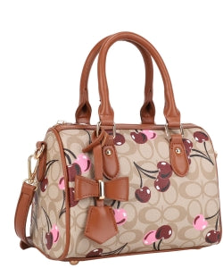 Oval Cherry Print Satchel ZW-5448