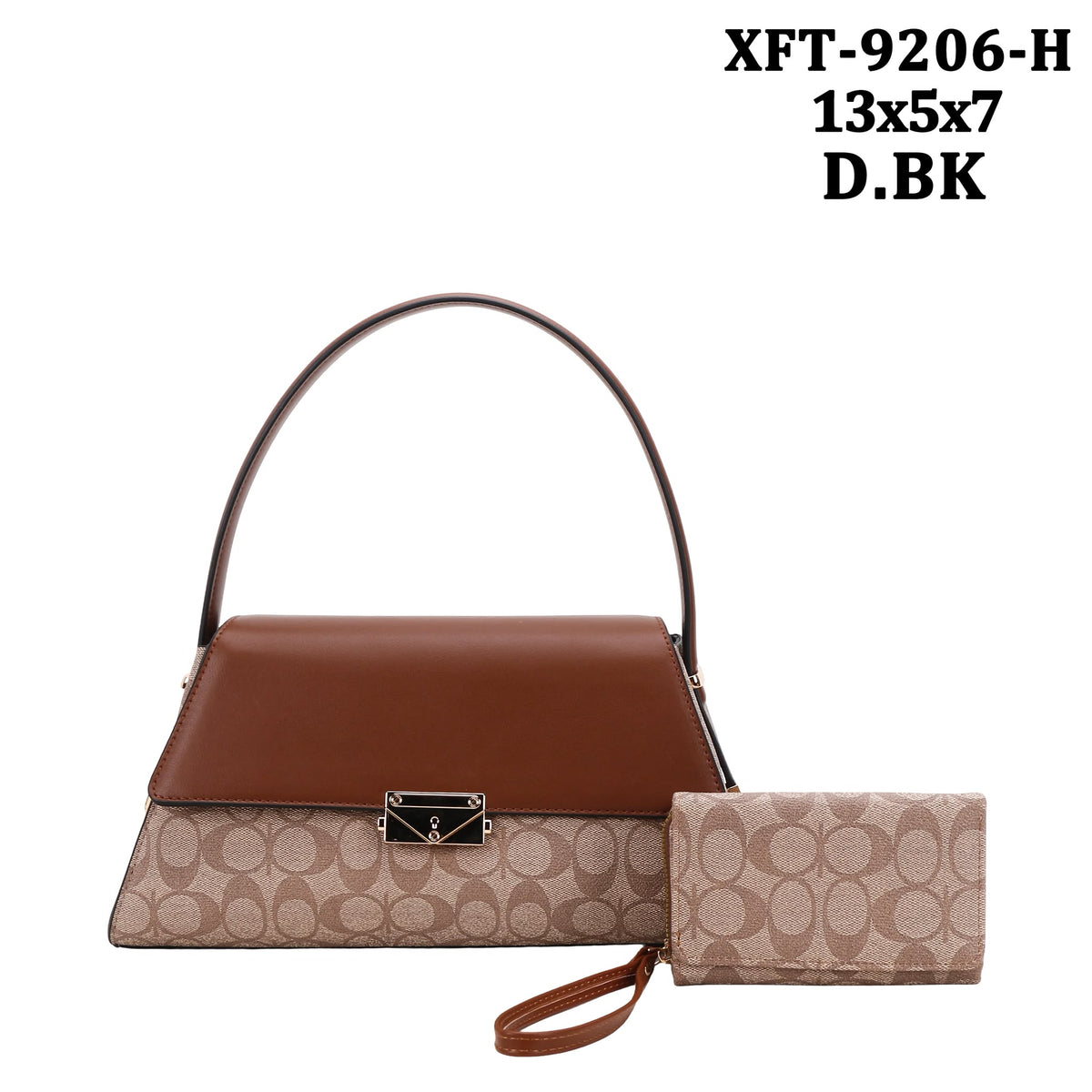 Monogram Dual-Texture Shoulder Bag & Wristlet XFT-9206