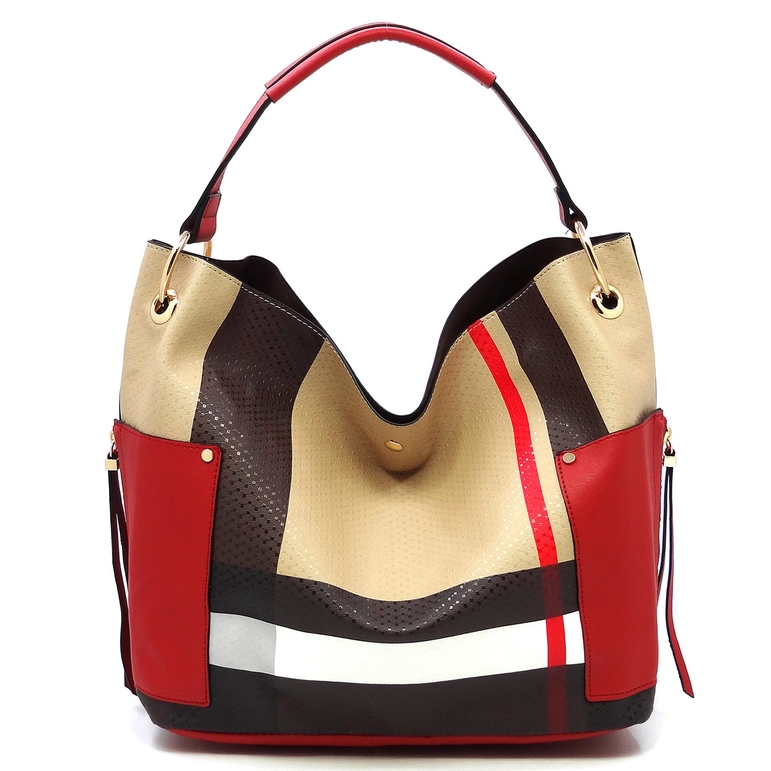 BT2765 Tartan Plaid Check 3-in-1 Shoulder Bag Hobo