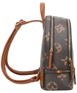 2in1 Print Zipper Backpack With wallet Set