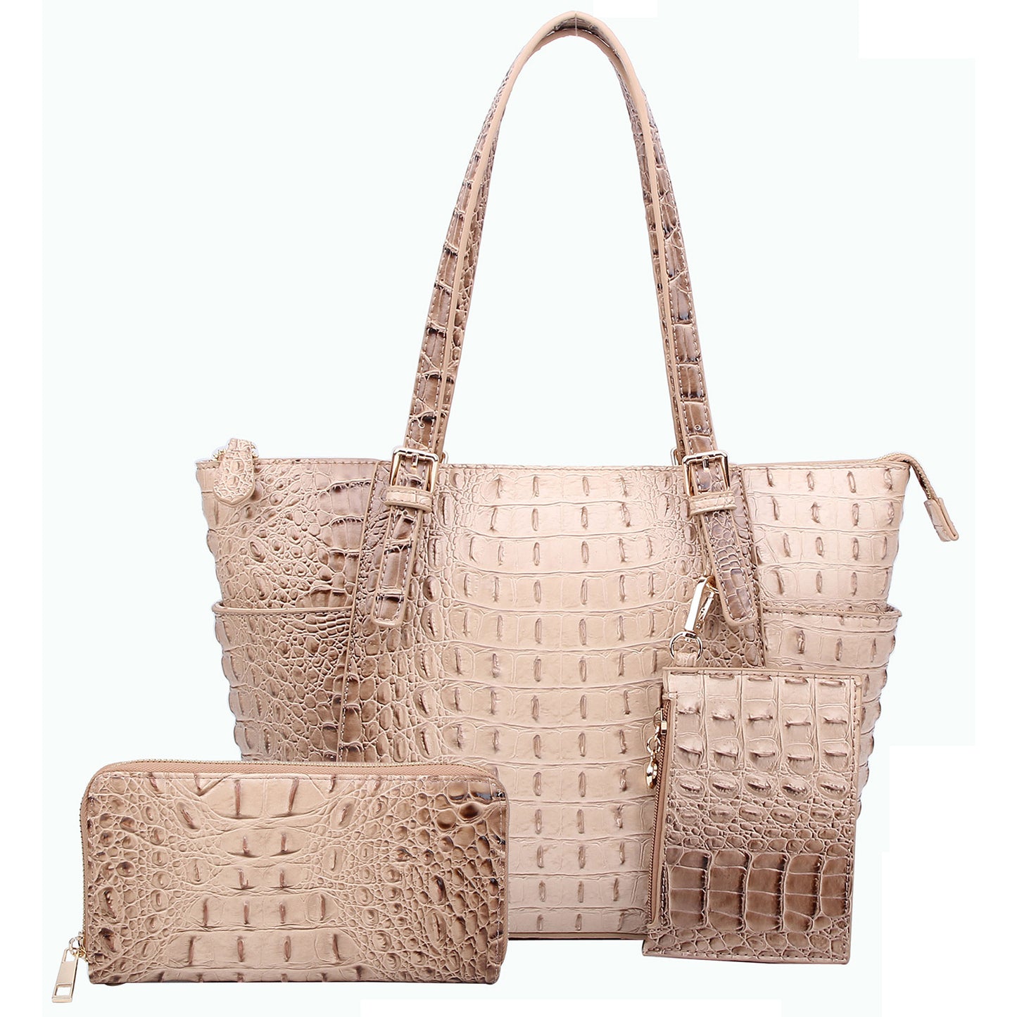 AC1009W Croc Alligator 3-in-1 Shopper Set