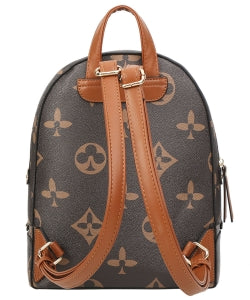 2in1 Print Zipper Backpack With wallet Set