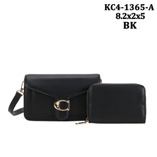 KC4-1365-2-in-1 Setcrossbody bag and the matching zip-around continental wallet.